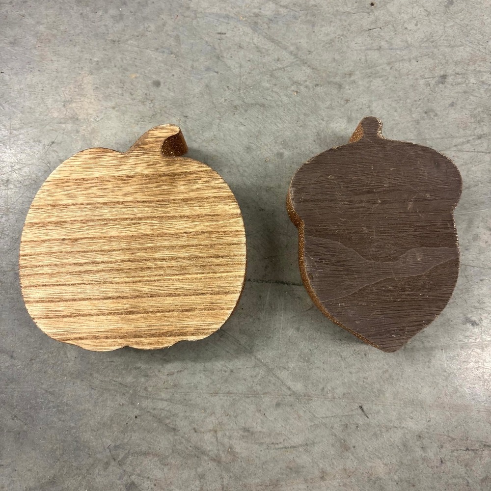 Horizon Group USA Fall Wood Pumpkin Acorn Glitter Decorative Blocks Set of 2